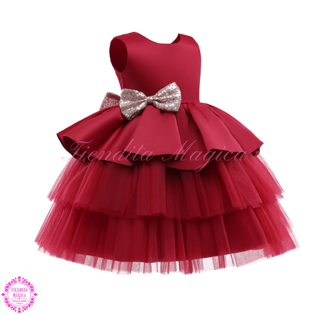 Vestido Rojo De Fiesta Niña 1/2/3/4/8 Años ⋆ Venta de Vestuario y  Accesorios Infantiles