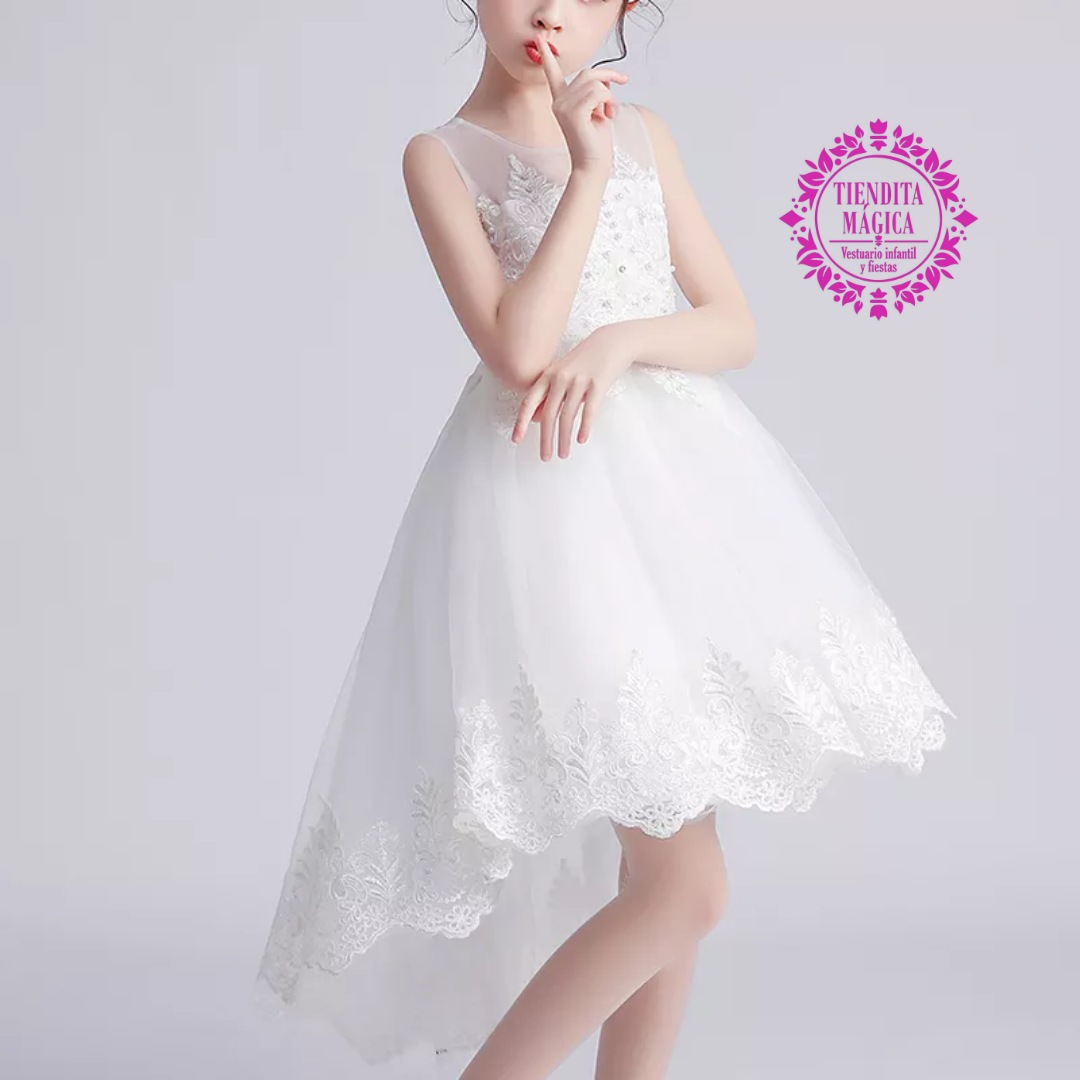 Vestido Blanco Niña Talla 4/6/8/10/12 Años ( Solo a Pedido, habiles para su entrega) ⋆ Venta de Vestuario y Accesorios